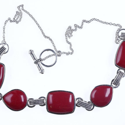 Thaya Sterling Red Jasper toggle necklace - Estate Fresh Austin