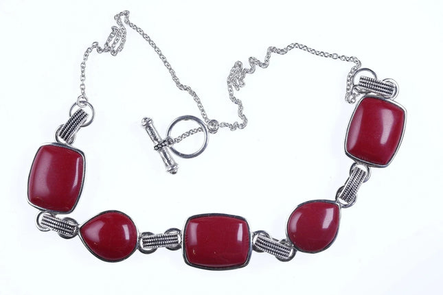 Thaya Sterling Red Jasper toggle necklace - Estate Fresh Austin