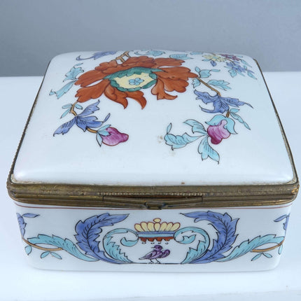 Tiffany Porcelaine De Paris Porcelain Jewelry box with brass mounts - Estate Fresh Austin