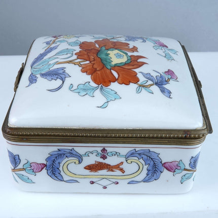 Tiffany Porcelaine De Paris Porcelain Jewelry box with brass mounts - Estate Fresh Austin