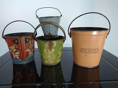 Tin Toy Bucket Collection Sultana Peanut Butter, Ohio Art, Three little pigs, Ma - Estate Fresh Austin