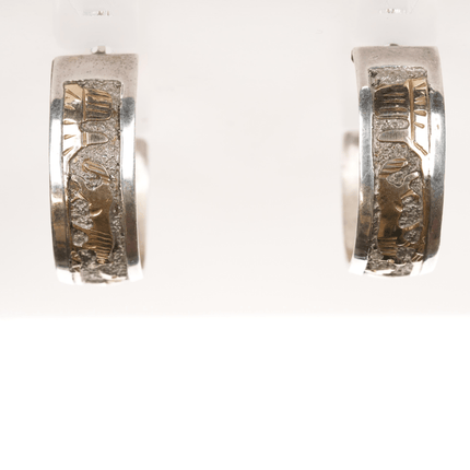 Tom & Sylvia Kee Navajo Sterling and gold filled hoop earrings - Estate Fresh Austin