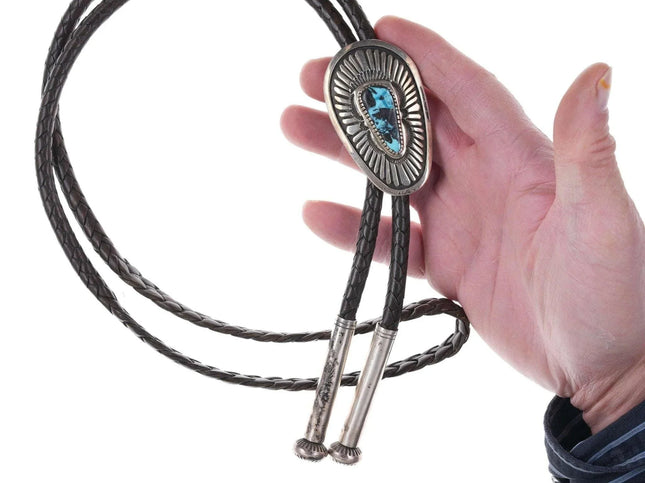 Tommy Jackson Navajo Sterling turquoise bolo tie - Estate Fresh Austin