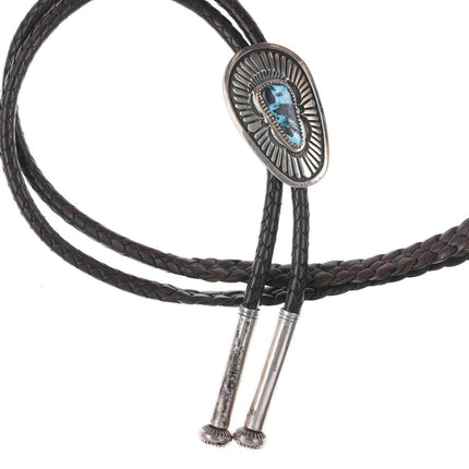 Tommy Jackson Navajo Sterling turquoise bolo tie - Estate Fresh Austin