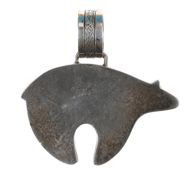 Tommy Singer (1940-2014) Navajo Large Sterling bear pendant - Estate Fresh Austin