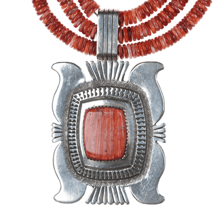 Tony Aguilar Santo Domingo sterling spiny oyster pendant/necklace - Estate Fresh Austin