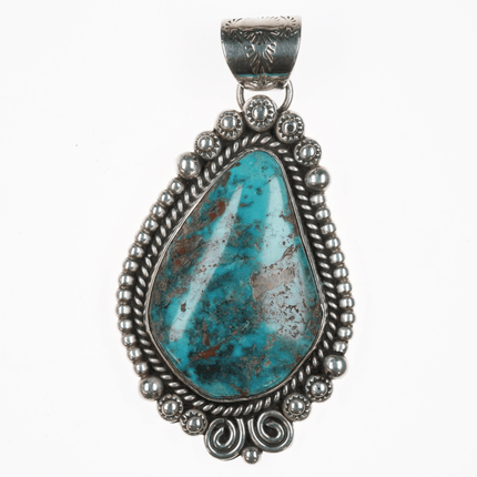 Tony Garcia Navajo silver and turquoise pendant - Estate Fresh Austin