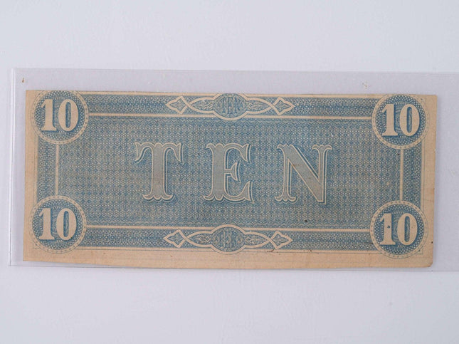 Uncirculated 1864 Confederate States American Currency Richmond 10 dollars - Estate Fresh Austin