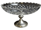 Val St Lambert Compote on Italian Silverplate Pedestal - Estate Fresh Austin