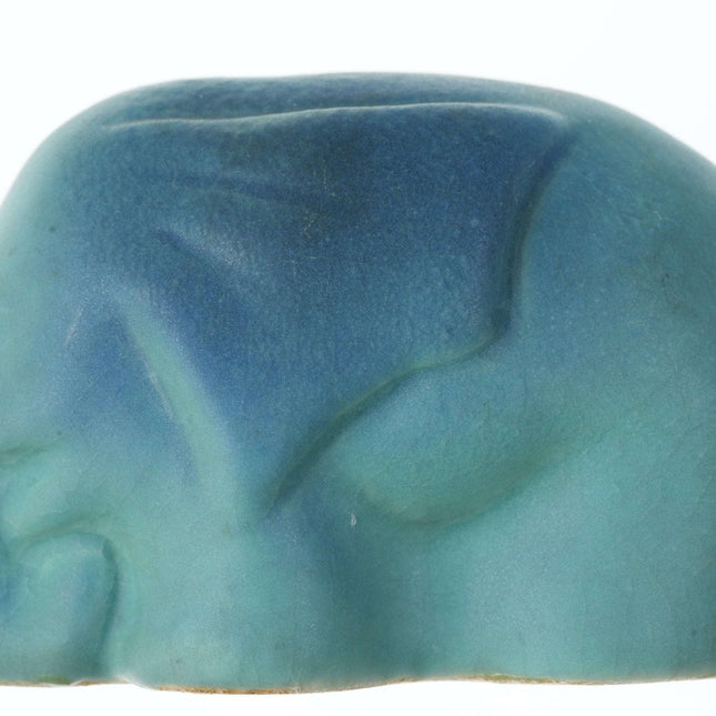 Van Briggle Elephant Paperweight in Blue Matte - Estate Fresh Austin