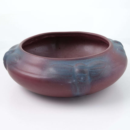 Van Briggle Pottery Dragonfly Bowl in Mulberry and Blue 8.5" - Estate Fresh Austin