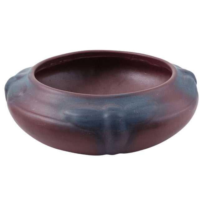 Van Briggle Pottery Dragonfly Bowl in Mulberry and Blue 8.5" - Estate Fresh Austin