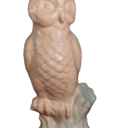 Van Briggle Pottery Owl Figure in Scarce Dusty Rose Glaze C.1989 9.5" - Estate Fresh Austin