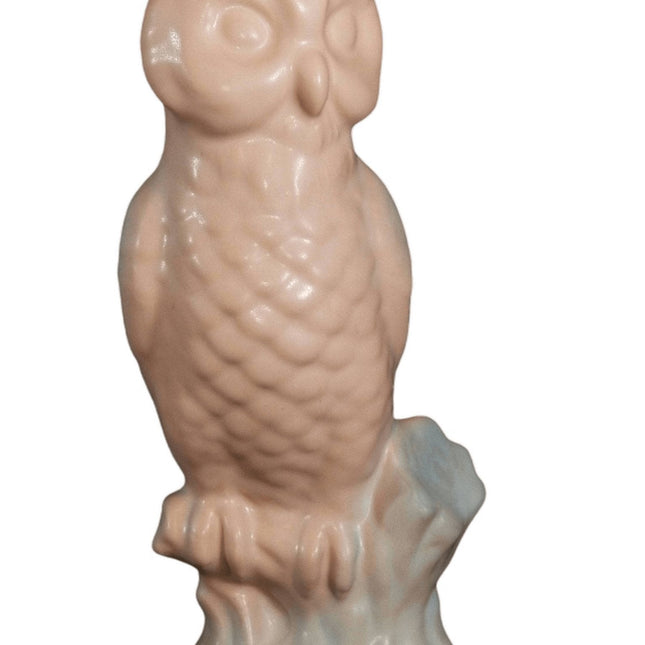 Van Briggle Pottery Owl Figure in Scarce Dusty Rose Glaze C.1989 9.5" - Estate Fresh Austin