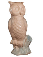 Van Briggle Pottery Owl Figure in Scarce Dusty Rose Glaze C.1989 9.5
