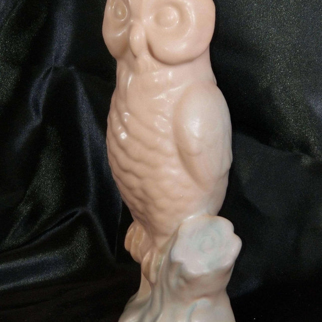 Van Briggle Pottery Owl Figure in Scarce Dusty Rose Glaze C.1989 9.5" - Estate Fresh Austin