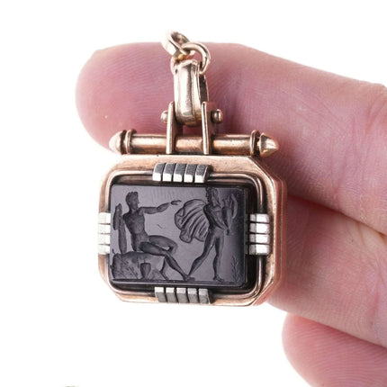 Victorian 14k gold Carnelian Intaglio watch fob/charm - Estate Fresh Austin