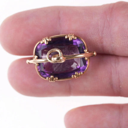 Victorian 14k Gold Hand Carved Amethyst Cameo Watch fob/pendant/oversized charm - Estate Fresh Austin