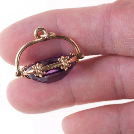 Victorian 14k Gold Hand Carved Amethyst Cameo Watch fob/pendant/oversized charm - Estate Fresh Austin