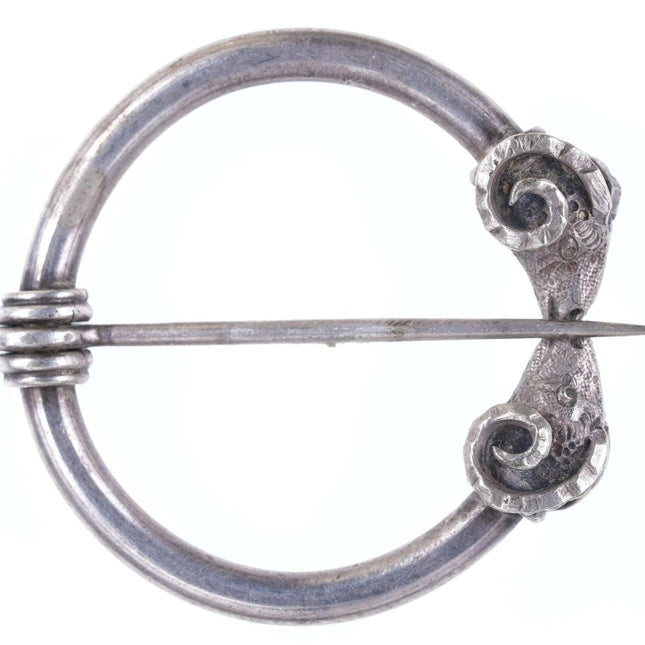 Victorian 800 Silver Celtic Revival Kilt/cloak Pin Penannular brooch pin - Estate Fresh Austin