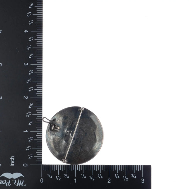 Vidal Aragon Santo Domingo sterling turquoise and coral overlay pendant - Estate Fresh Austin