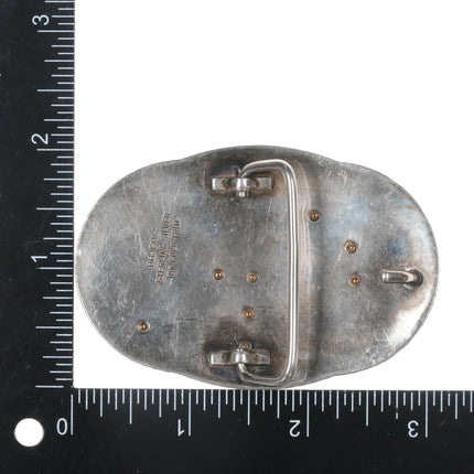 Vintage 10k/Sterling Black Hill's Gold hand engraved belt buckle - Estate Fresh Austin