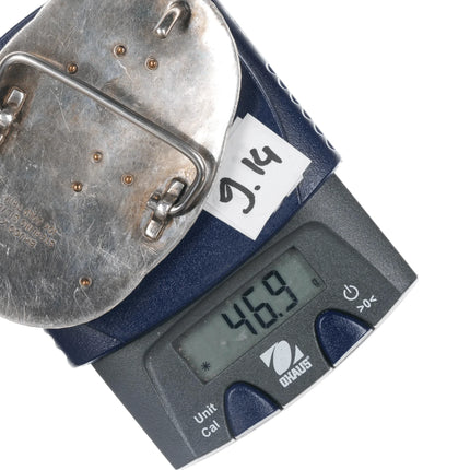 Vintage 10k/Sterling Black Hill's Gold hand engraved belt buckle - Estate Fresh Austin