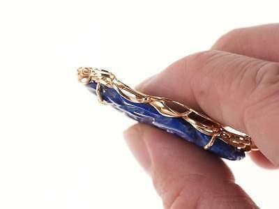 Vintage 14k Chinese Carved Lapis Lazuli pendant - Estate Fresh Austin