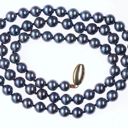Vintage 14k clasp 18" 5-6mm grey Tahitian south sea cultured pearl necklace - Estate Fresh Austin