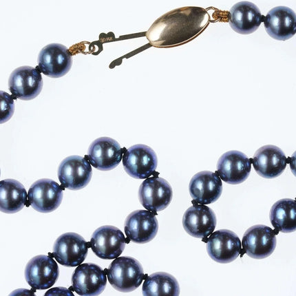 Vintage 14k clasp 18" 5-6mm grey Tahitian south sea cultured pearl necklace - Estate Fresh Austin