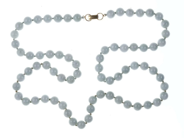 Vintage 14k clasp Jadeite beaded necklace - Estate Fresh Austin