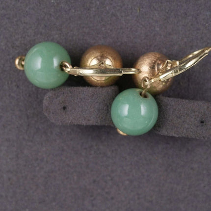 Vintage 14k gold Jadeite earrings - Estate Fresh Austin