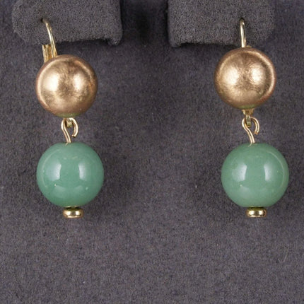 Vintage 14k gold Jadeite earrings - Estate Fresh Austin