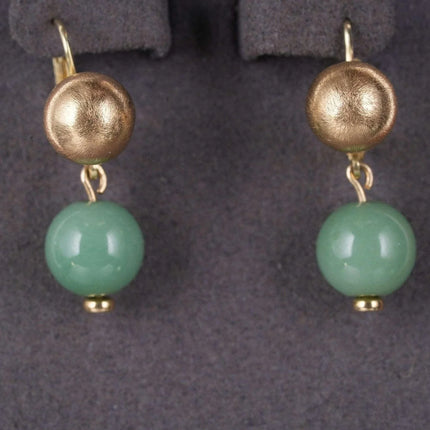 Vintage 14k gold Jadeite earrings - Estate Fresh Austin