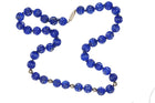 Vintage 14k gold Lapis Beaded Necklace - Estate Fresh Austin