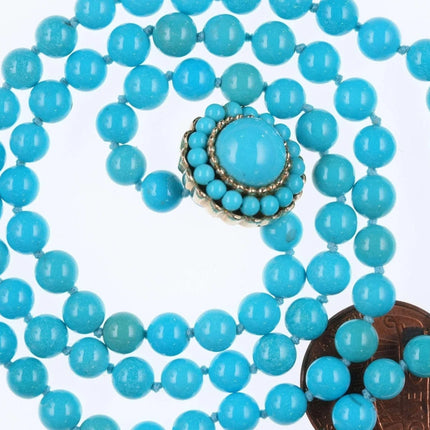 Vintage 14k gold Turquoise beaded necklace - Estate Fresh Austin