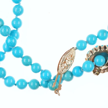 Vintage 14k gold Turquoise beaded necklace - Estate Fresh Austin