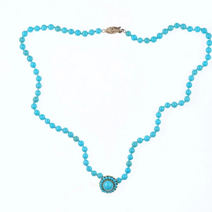 Vintage 14k gold Turquoise beaded necklace - Estate Fresh Austin