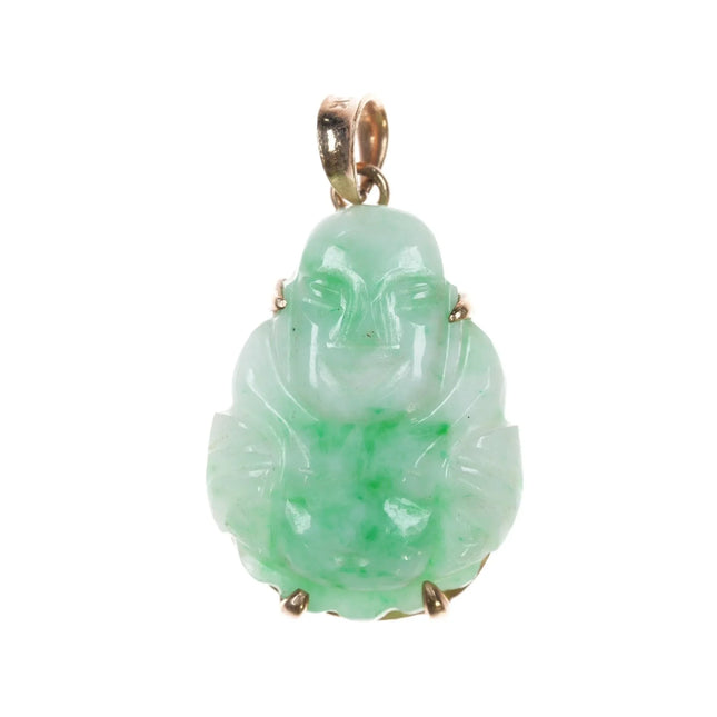 Vintage 14k Jadeite Budhha pendant - Estate Fresh Austin