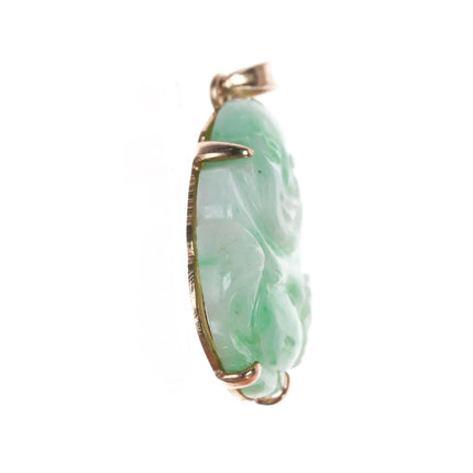 Vintage 14k Jadeite Budhha pendant - Estate Fresh Austin