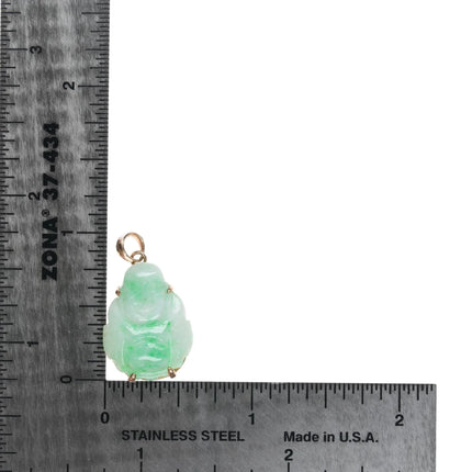 Vintage 14k Jadeite Budhha pendant - Estate Fresh Austin