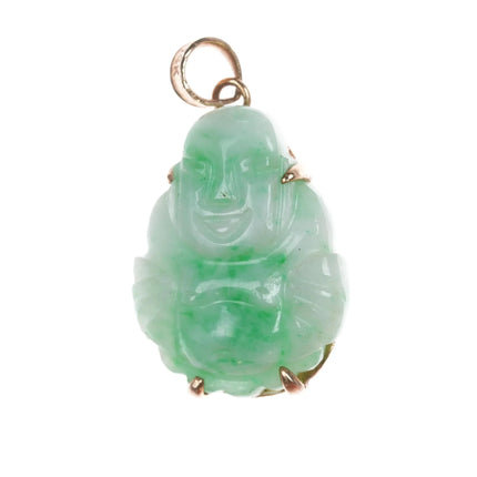 Vintage 14k Jadeite Budhha pendant - Estate Fresh Austin