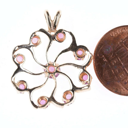 Vintage 14k Ruby starburst pendant - Estate Fresh Austin