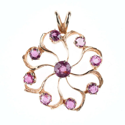 Vintage 14k Ruby starburst pendant - Estate Fresh Austin