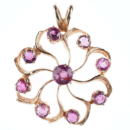 Vintage 14k Ruby starburst pendant - Estate Fresh Austin