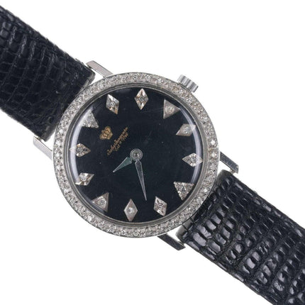 Vintage 14k White Gold/diamond Jules Jurgenson wristwatch - Estate Fresh Austin