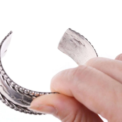 Vintage 6.75" Navajo stamped silver twisted wire bracelet - Estate Fresh Austin