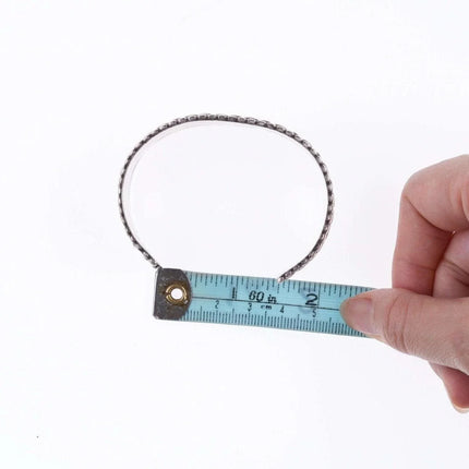 Vintage 6.75" Navajo stamped silver twisted wire bracelet - Estate Fresh Austin