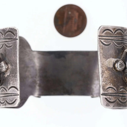 Vintage 7.25" Sterling turqoise/coral cuff bracelet - Estate Fresh Austin