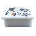 Vintage Alabaster Pietra Dura Natural Stone Mosaic Trinket box - Estate Fresh Austin